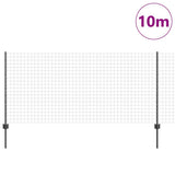 Vidaxl hek met paal grijs 1 x 10 m staal en pvc