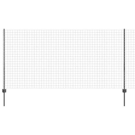 Vidaxl hek met paal grijs 1,2 x 10 m staal en pvc