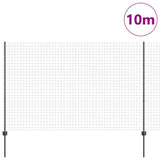 Vidaxl hek met paal grijs 1,5 x 10 m staal en pvc