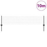 Vidaxl hek met paal grijs 0,4 x 10 m staal en pvc