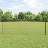 Vidaxl hek met paal grijs 0,8 x 10 m staal en pvc
