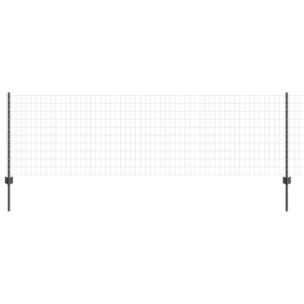 Vidaxl hek met paal grijs 0,8 x 10 m staal en pvc