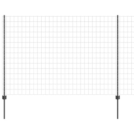 Vidaxl hek met paal grijs 1,5 x 10 m staal en pvc