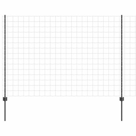 Vidaxl hek met paal grijs 1,6 x 10 m staal en pvc