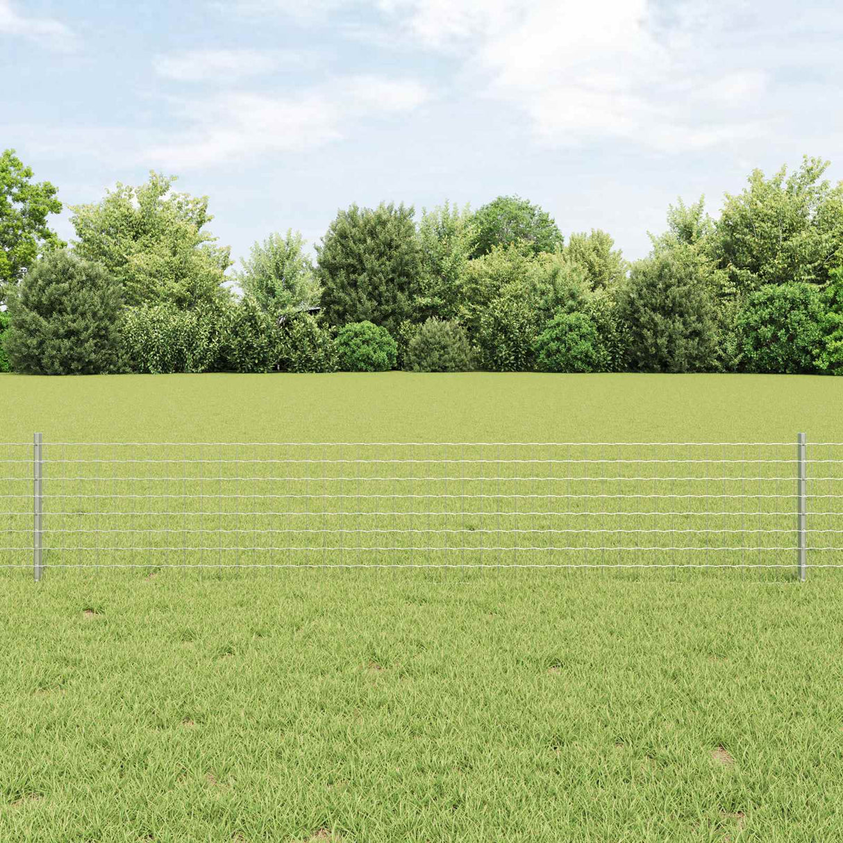Vidaxl hek met paal zilver 0,4 x 10 m staal