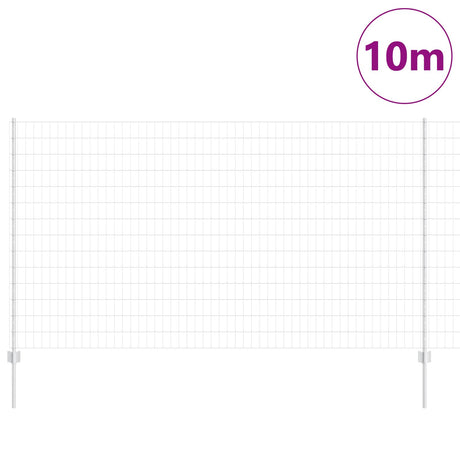 Vidaxl hek met paal zilver 1,4 x 10 m staal