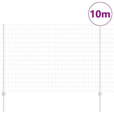 Vidaxl hek met paal zilver 1,5 x 10 m staal
