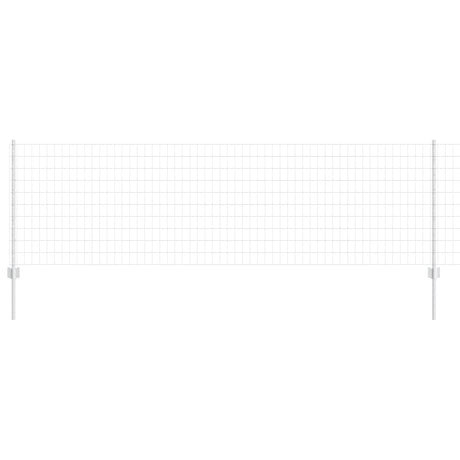 Vidaxl hek met paal zilver 0,8 x 25 m staal