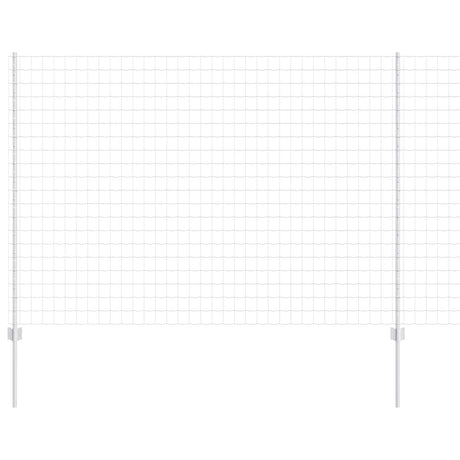 Vidaxl hek met paal zilver 1,5 x 10 m staal