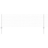 Vidaxl hek met paal zilver 0,6 x 25 m staal