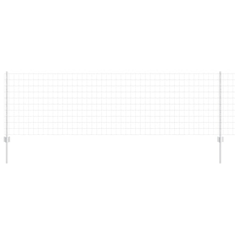 Vidaxl hek met paal zilver 0,8 x 25 m staal