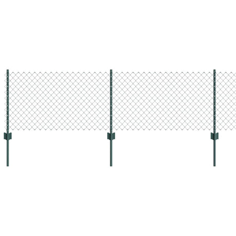 Vidaxl hek met paal groen 0,6 x 10 m staal en pvc