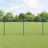 Vidaxl hek met paal groen 1 x 10 m staal en pvc