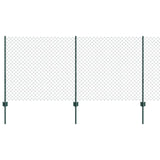 Vidaxl hek met paal groen 1 x 10 m staal en pvc