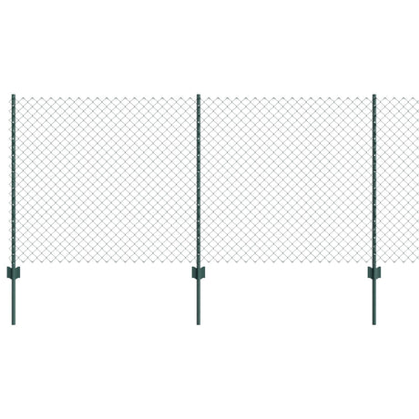 Vidaxl hek met paal groen 1 x 10 m staal en pvc