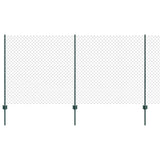 Vidaxl hek met paal groen 1,2 x 10 m staal en pvc