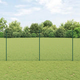 Vidaxl hek met paal groen 1,4 x 10 m staal en pvc