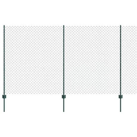 Vidaxl hek met paal groen 1,4 x 10 m staal en pvc