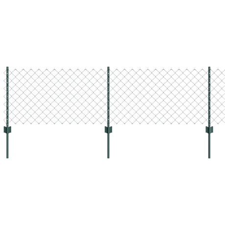 Vidaxl hek met paal groen 0,6 x 10 m staal en pvc