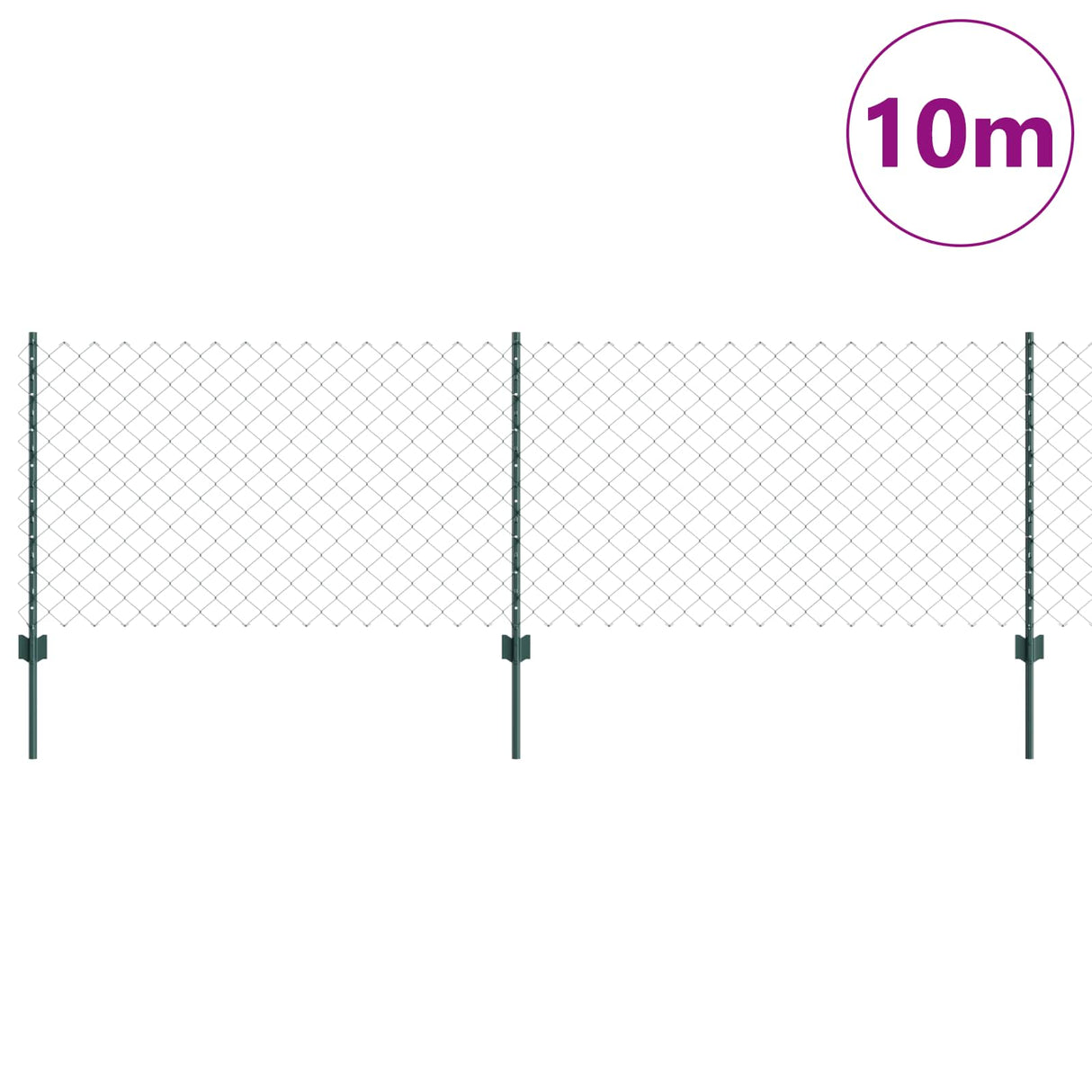 Vidaxl hek met paal groen 0,8 x 10 m staal en pvc