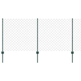 Vidaxl hek met paal groen 1 x 10 m staal en pvc