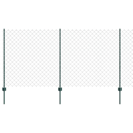 Vidaxl hek met paal groen 1,2 x 10 m staal en pvc