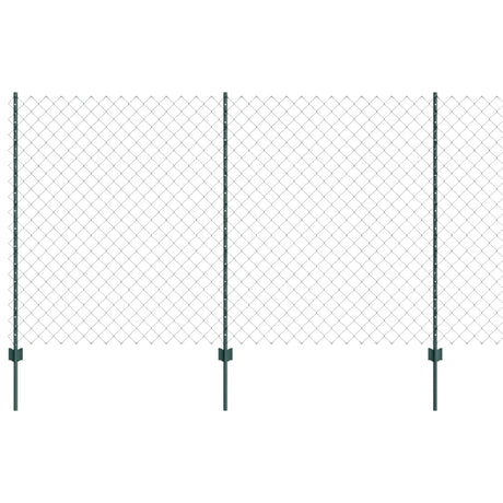 Vidaxl hek met paal groen 1,4 x 10 m staal en pvc