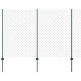 Vidaxl hek met paal groen 1,5 x 10 m staal en pvc