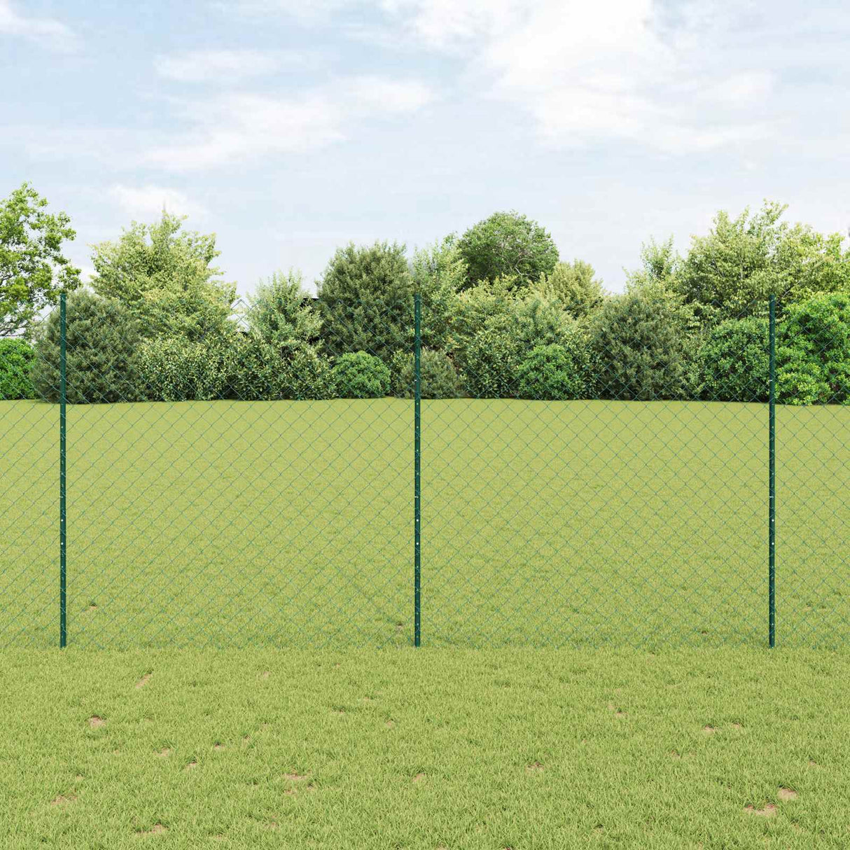 Vidaxl hek met paal groen 1,6 x 10 m staal en pvc