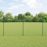 Vidaxl hek met paal groen 1,6 x 10 m staal en pvc