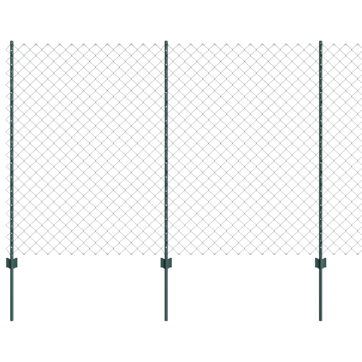 Vidaxl hek met paal groen 1,6 x 10 m staal en pvc