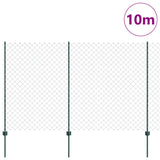 Vidaxl hek met paal groen 1,6 x 10 m staal en pvc