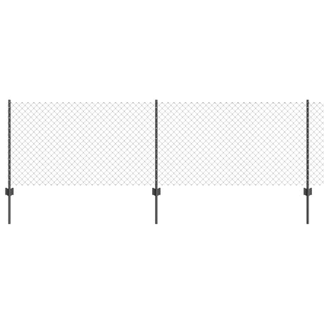 Vidaxl hek met paal grijs 0,8 x 10 m staal en pvc