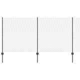 Vidaxl hek met paal grijs 1,2 x 10 m staal en pvc