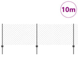 Vidaxl hek met paal grijs 0,8 x 10 m staal en pvc