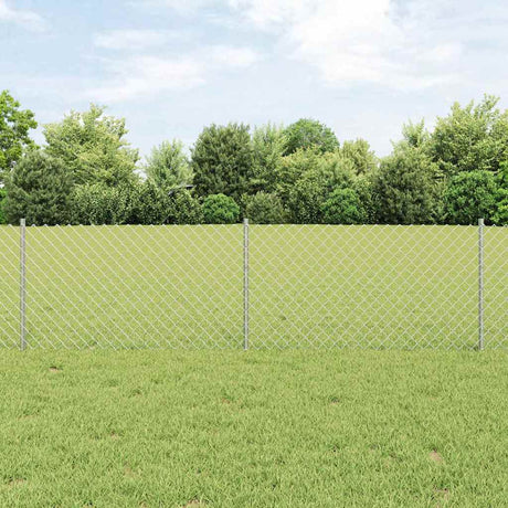 Vidaxl hek met paal zilver 0,6 x 10 m staal