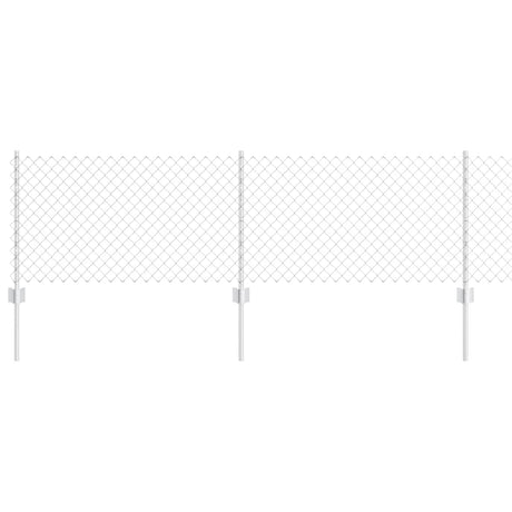 Vidaxl hek met paal zilver 0,6 x 10 m staal