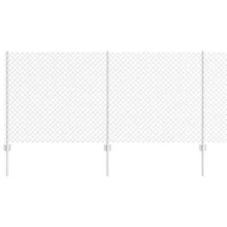 Vidaxl hek met paal zilver 1 x 10 m staal