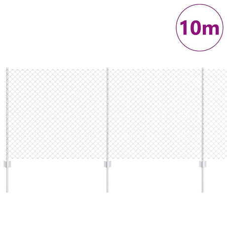 Vidaxl hek met paal zilver 1 x 10 m staal