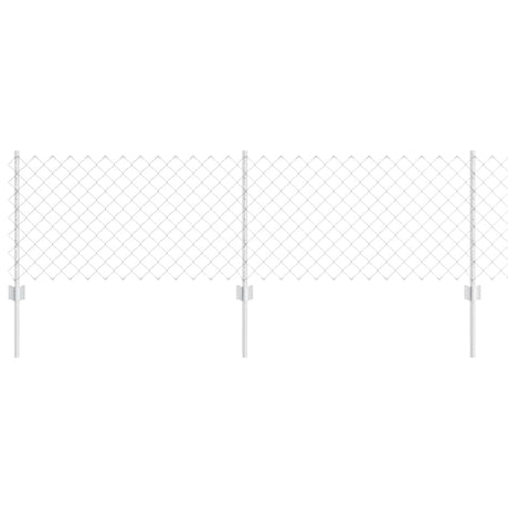 Vidaxl hek met paal zilver 0,6 x 10 m staal
