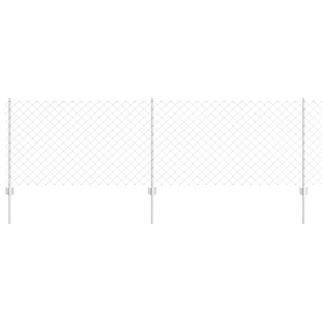 Vidaxl hek met paal zilver 0,8 x 10 m staal