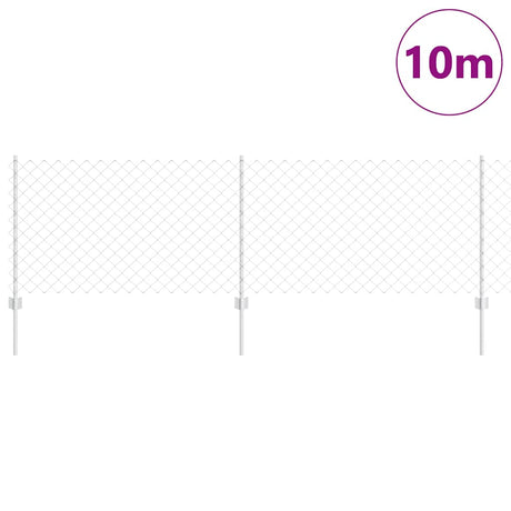 Vidaxl hek met paal zilver 0,8 x 10 m staal