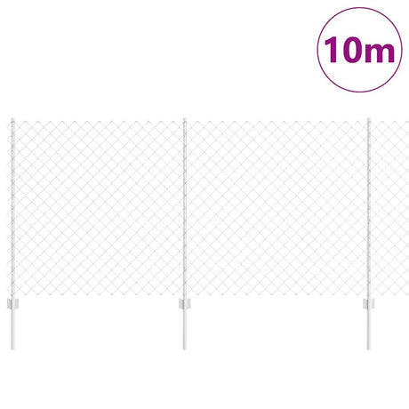 Vidaxl hek met paal zilver 1,2 x 10 m staal