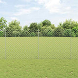 Vidaxl hek met paal zilver 1,4 x 10 m staal