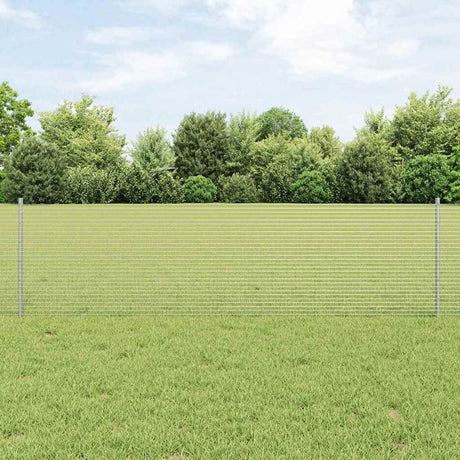 Vidaxl hek met paal zilver 0,6 x 10 m staal