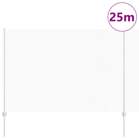 Vidaxl hek met paal zilver 1,5 x 25 m staal