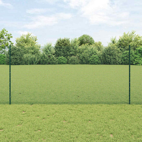 Vidaxl hek met paal groen 1,2 x 10 m staal en pvc