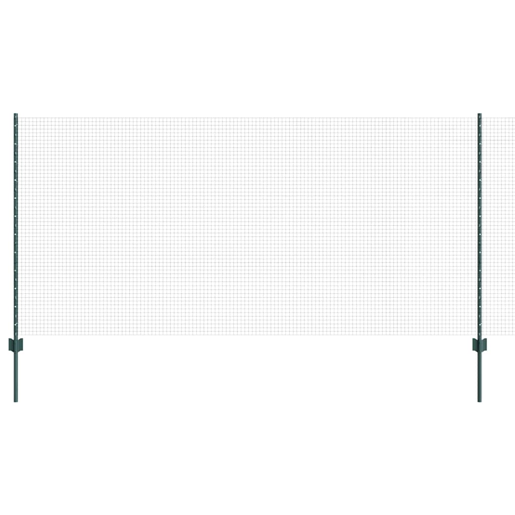 Vidaxl hek met paal groen 1,2 x 10 m staal en pvc