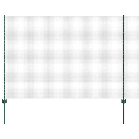 Vidaxl hek met paal groen 1,6 x 25 m staal en pvc