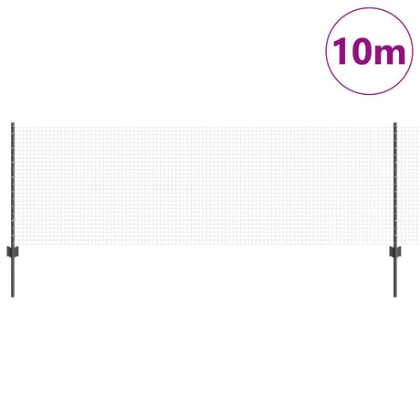 Vidaxl hek met paal grijs 0,8 x 10 m staal en pvc